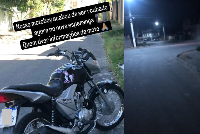 Motoboy se desespera após roubo no Nova Esperança, Linhares