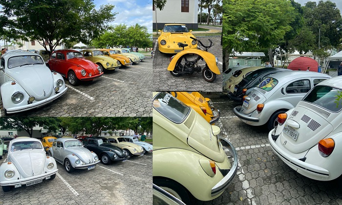 Fusquinha de todas as cores na Praça 22 de Agosto, Linhares
