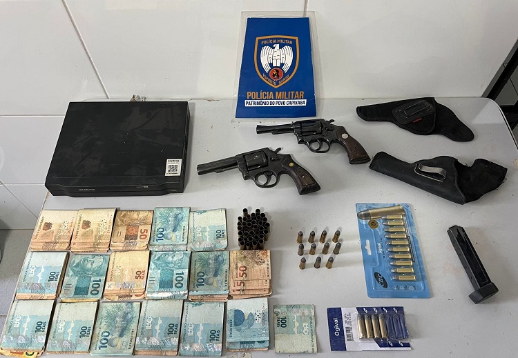 Mais de R$ 17 mil e armamento apreendidos em Linhares pelo G.A. 1 homem detido