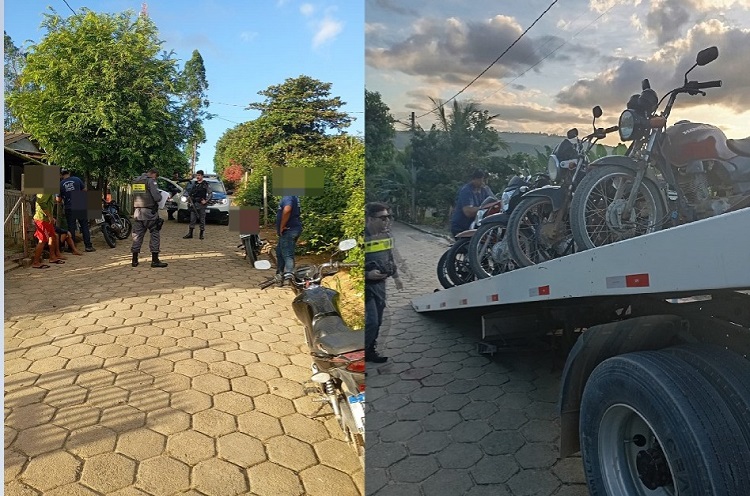 Motos barulhentas apreendidas em ação da PM em Sooretama