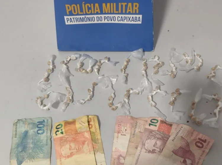 100 pedras de crack apreendidas com adolescente em Sooretama. Ele tem diversas passagens