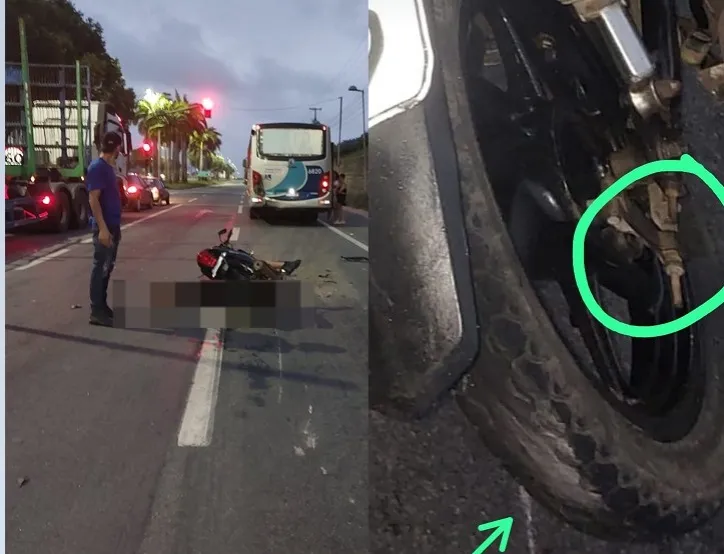 Moto bate na traseira de ônibus na BR-101, Linhares. Motociclista em estado grave