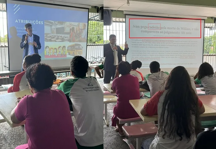 Ministério Público fala de cadeião e faz a diferença em escola de Linhares. Veja fotos