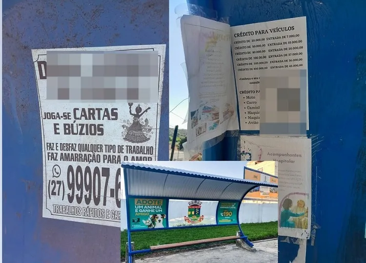 Sujeirada toma conta dos abrigos nos pontos de ônibus em Linhares