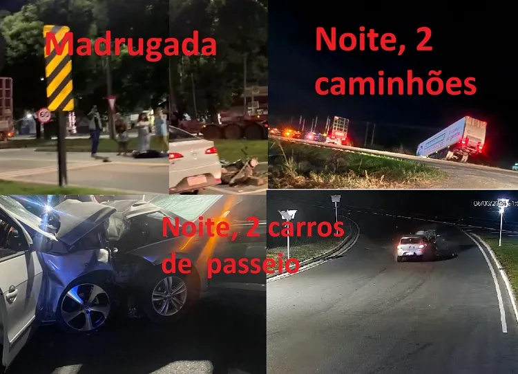 Motociclista ferido em acidente na BR-101, em Linhares. Foram 3 colisões em poucas horas