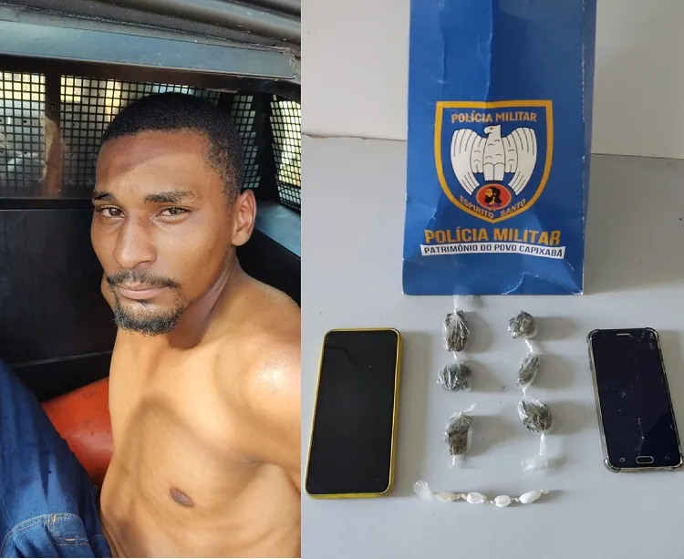 Homem esconde droga debaixo do pé, mas acaba detido pela PM em Rio Bananal