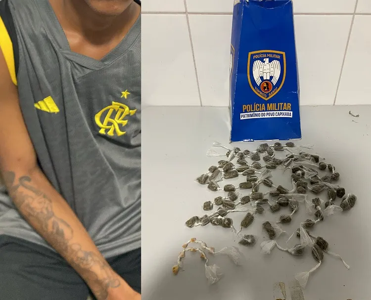 G.A. e K-9 apreendem crack e maconha no Nova Esperança. Teve conduzido à Delegacia de Linhares