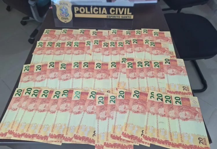 Dezenas de notas falsas apreendidas pela PC em Linhares. “Comprei por 350”