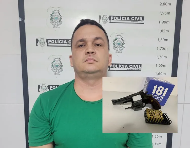 Empresário é preso pela PC e arma é apreendida em Linhares