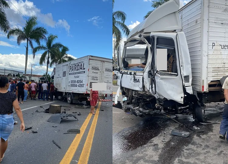 BR-101: Acidente entre carreta e caminhão em Sooretama. Imagens impressionam