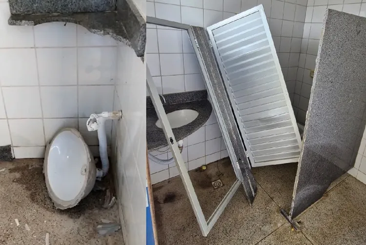 Vândalos destroem banheiros de Complexo de Esporte e Lazer em Bebedouro, Linhares