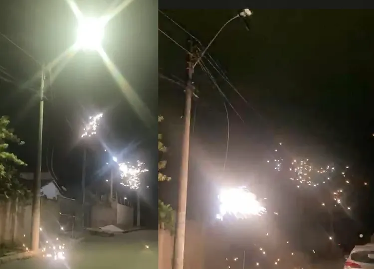 Vento causa curto circuito em fiações da rede elétrica e assusta em Linhares