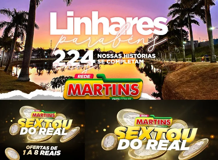 E vem aí, o Sextou do Real em Linhares. Produtos de R$1 a R$ 8 no Martins