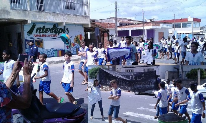 Dia Nacional da Consciência Negra: estudantes saem em caminhada pelas ruas do Interlagos