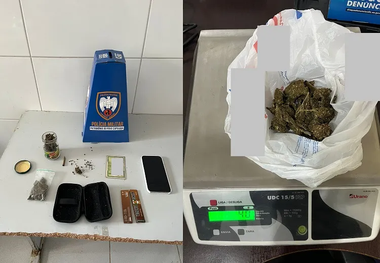 Mandado: Mulher é levada do Santa Cruz para a delegacia de Linhares. Teve apreensão de droga