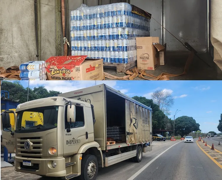 Mais de 2 mil latões de cerveja transportados sem nota fiscal em Linhares