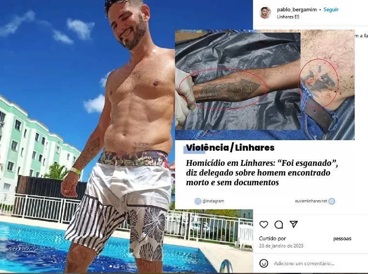 Homicídio: Corpo de Pablo é reconhecido por familiares através de tatuagens
