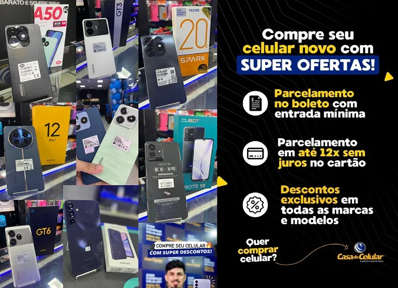 Celular a partir de 700 Reais, no boleto, dividido em até 12 x em Linhares. É Black Friday