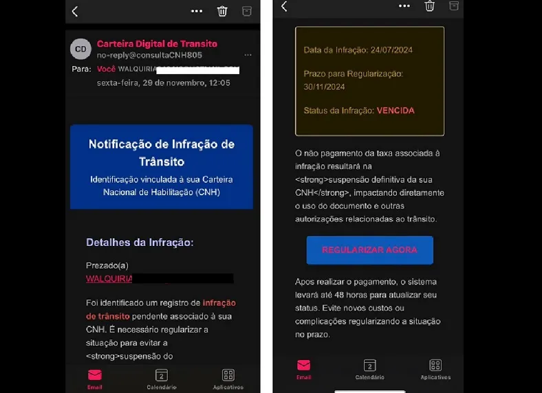 Olha o golpe: Leitora relata sobre o Golpe da CNH. “Tentaram de todo jeito”