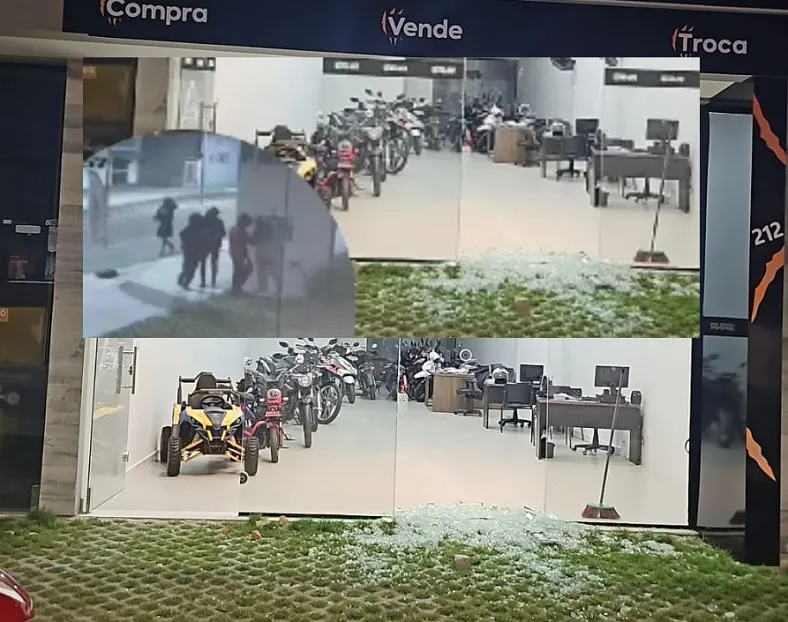 Sete motos furtadas de loja em Linhares, tudo de uma só vez