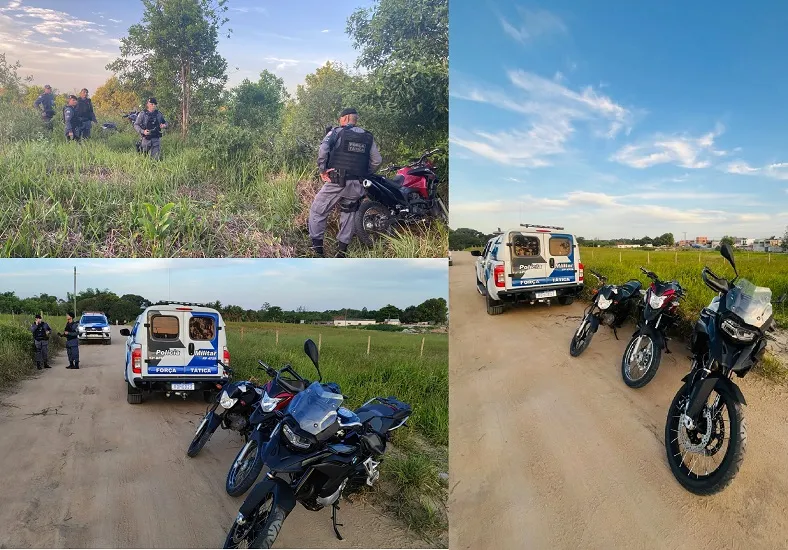 Três das 7 motos furtadas são encontradas pela Força Tática no interior de Linhares