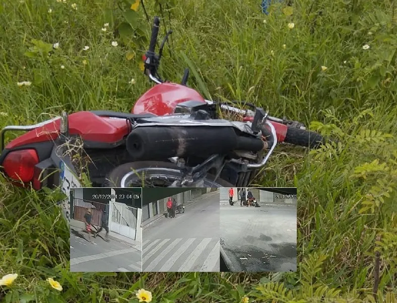 Assaltantes abandonam moto em matagal no Santa Cruz. Foi roubada no Canivete