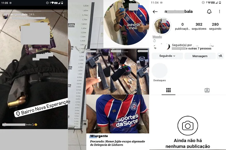 Menor fujão e grandão desafia autoridades com postagens nas redes sociais