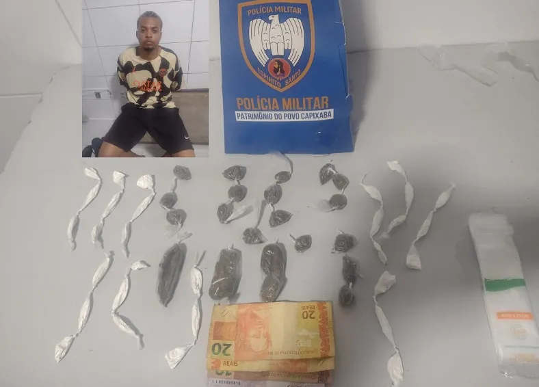 Linhares V: Flagra do comércio de drogas em via pública, jovem detido