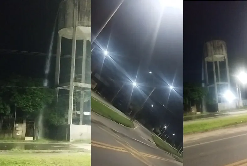 Água jorra de caixa gigante (e pública) no Canivete, Linhares. “Toda madrugada é assim”