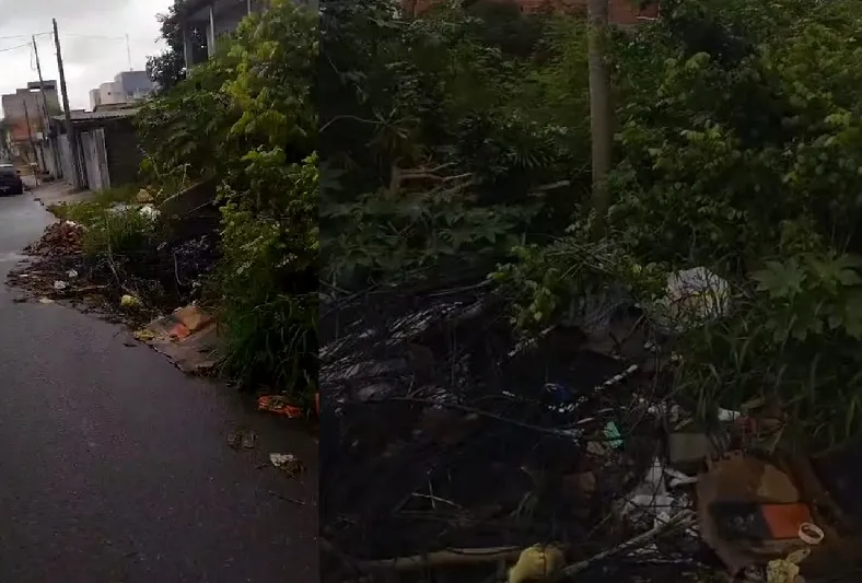 Leitor pede ajuda: “Esquina com sujeira, mato e escuridão aqui no Movelar”