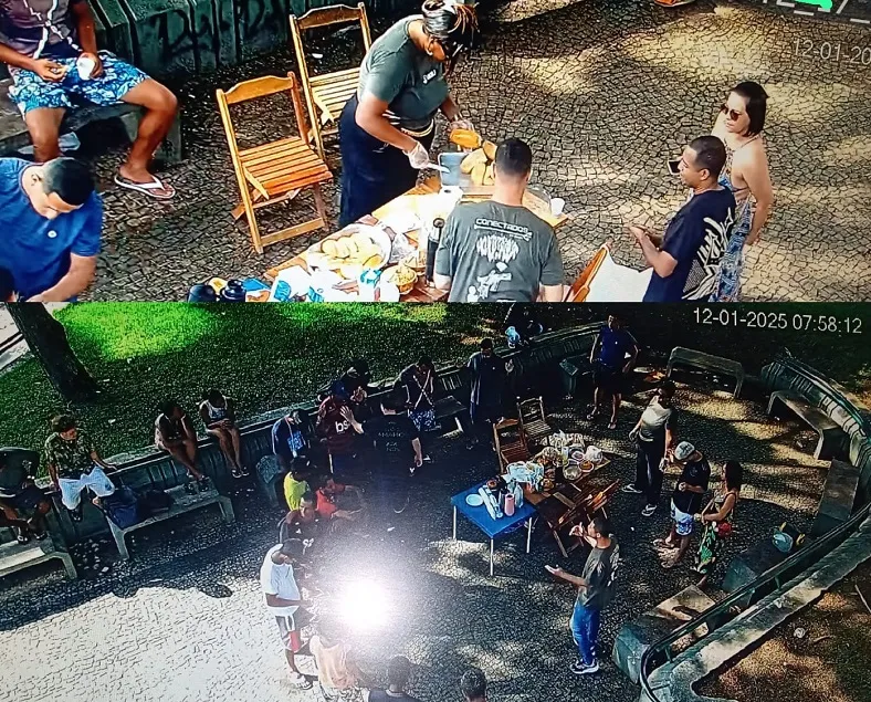 Moradores de rua ganham café na Pracinha dos Correios, em Linhares