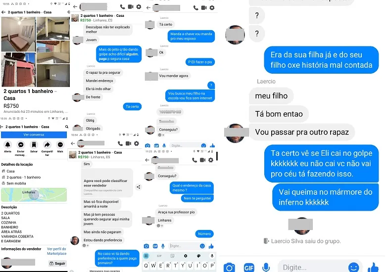 Golpe do aluguel em Linhares: “Pediu Pix pra segurar a casa, me diverti e bloqueei”