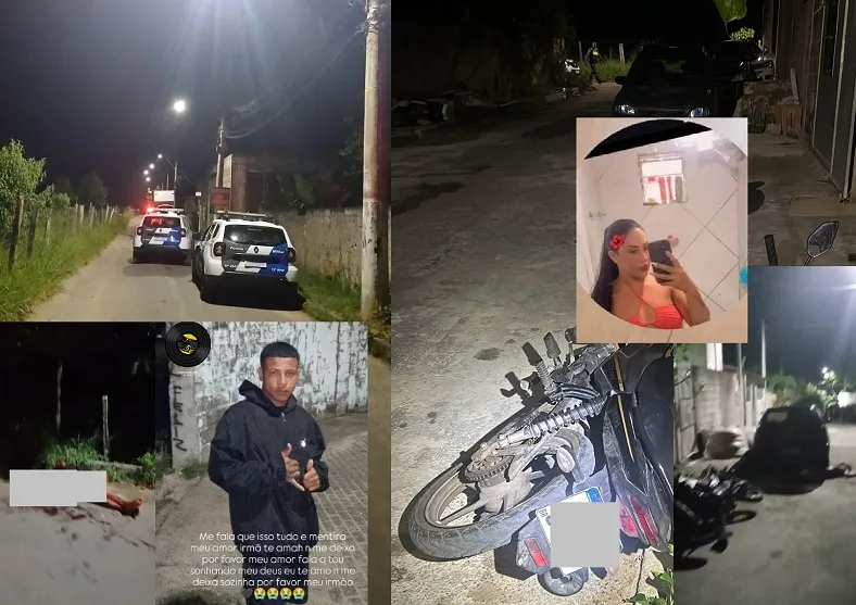 Amanda e Aryclei mortos a tiros no Santa Cruz. Muitos tiros. É a violência em Linhares