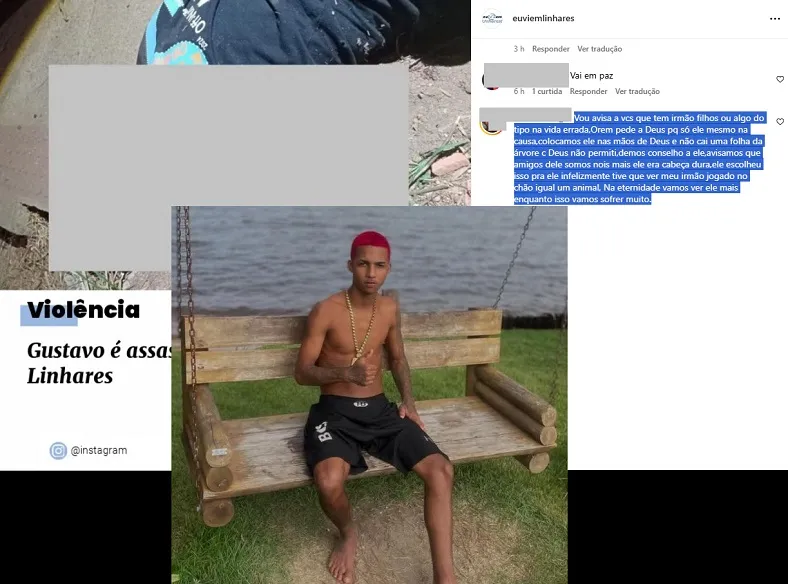 Gustavo: “Avisamos. Amigos dele somos nós”, desabafa familiar de adolescente assassinado em Linhares