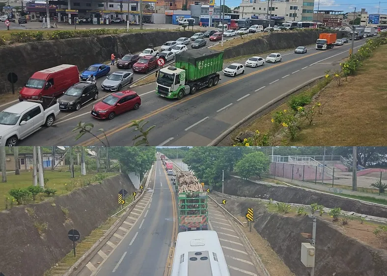 Engavetamento na Ponte Joaquim Calmon, Linhares. Teve ferido. “Parou tudo”