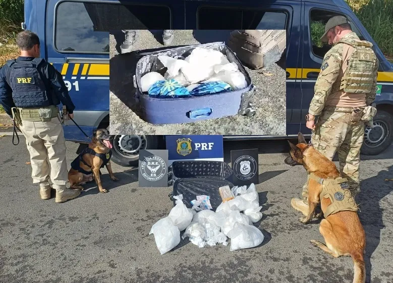 PRF e PF apreendem (muita) cocaína e crack em Guarapari