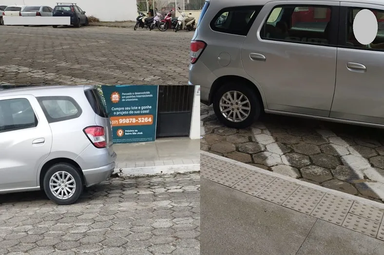 Faixa de pedestre nem aparece, carros estacionam, e pedestres em risco em Linhares