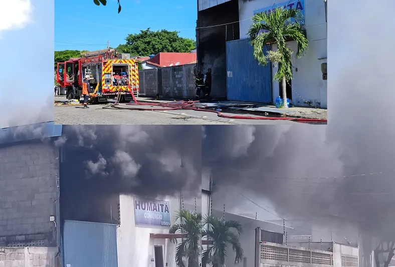 Incêndio destrói galpão da distribuidora Humaitá em Linhares. Prejuízo gira em torno de R$ 2 milhões