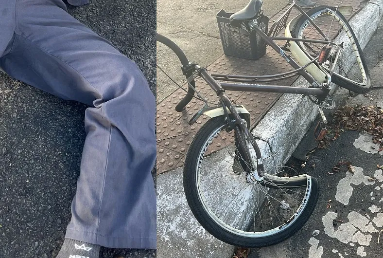 Ciclista acidentado a caminho do trabalho em Linhares