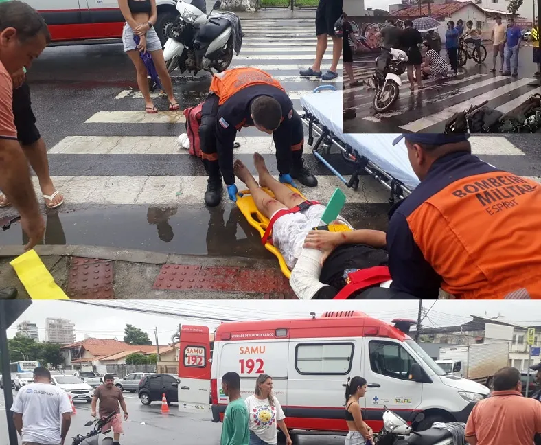 Samu e Bombeiros socorrem vítimas de acidente no Shell, Linhares