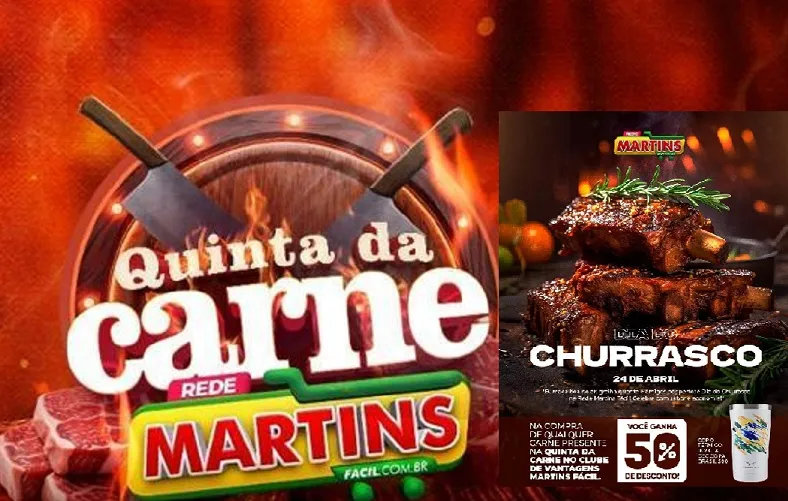 Quintou no Dia do Churrasco! Tem ofertas imbatíveis e mais no Martinsfácil