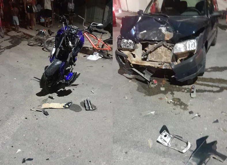 Ocupantes de moto gravemente feridos em acidente no Araçá, Linhares