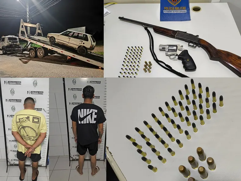 Uno com armas e condutor sem CNH abordado pela PM no Santa Cruz, Linhares