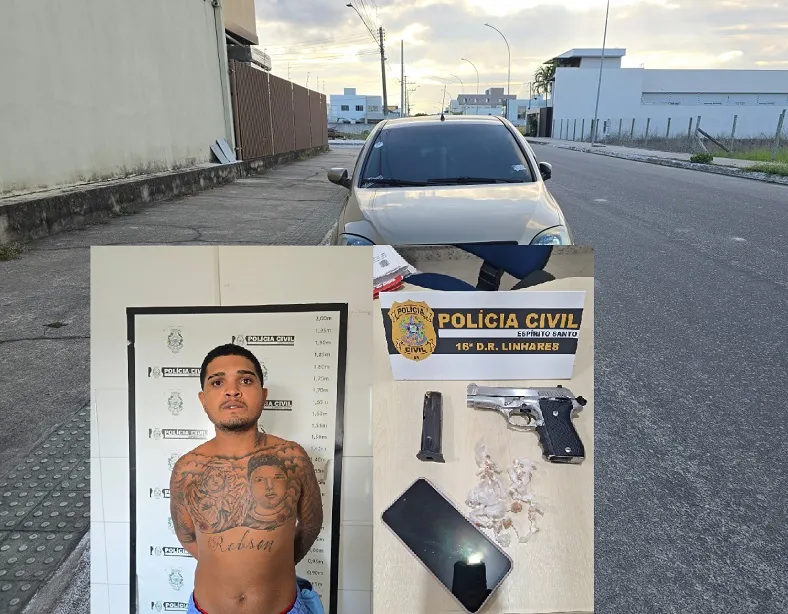 Homem é preso ao prestar depoimento na delegacia de Linhares. Vejam o que a PC encontrou no carro dele