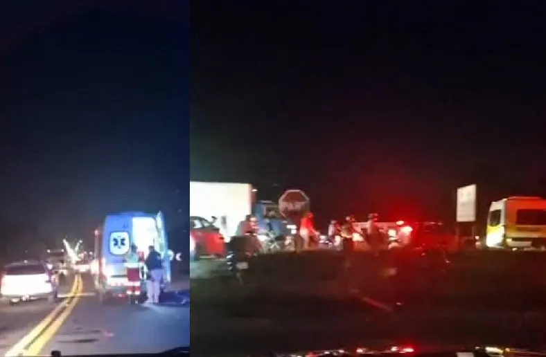 BR-101: Motos colidem em Linhares, perto da Ponte Joaquim Calmon. Duas pessoas socorridas