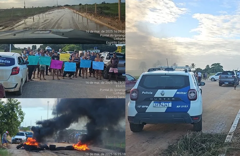 ES-010 em Linhares: Moradores protestam com recados sincerões para políticos
