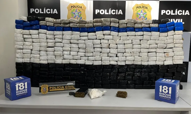 200 quilos de maconha apreendidos pela Polícia Civil na Serra