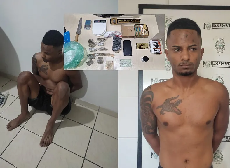 Drogas no balde: PC prende homem em flagrante no Araçá, Linhares