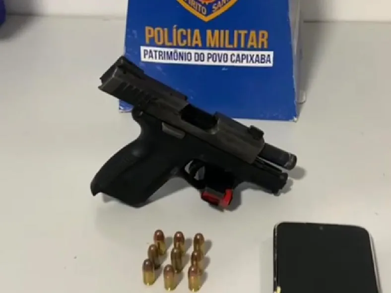 Denúncia de ameaça e agiotagem no Aviso, Linhares. Arma foi apreendida e um homem levado para a delegacia