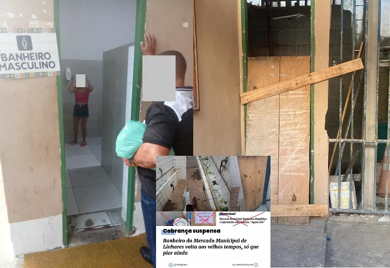 Banheiro do Mercado Municipal de Linhares: Leitor registra cena “unissex”